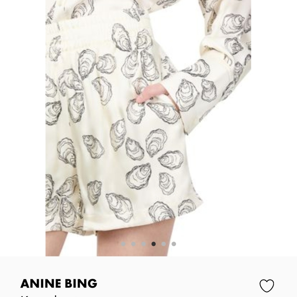 Anine Bing Cream and Black Patterned Shorts